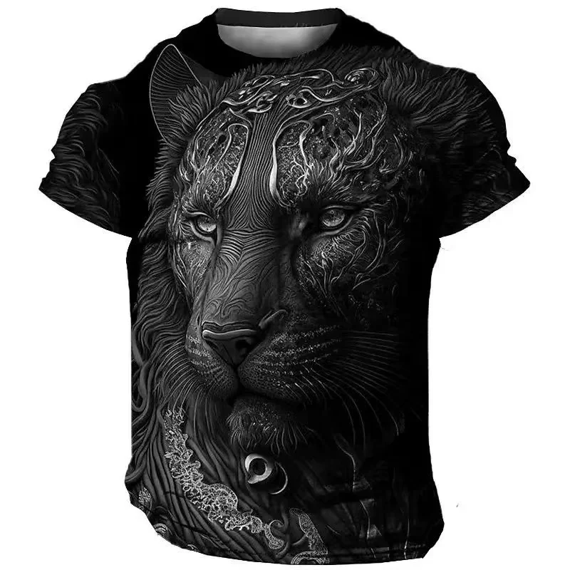 Oversized T Shirt Man 3D Tiger Print Tees Tops Summer Casual Mens Animal Pattern T Shirt Streetwear Quick Dry Fashion Clothes