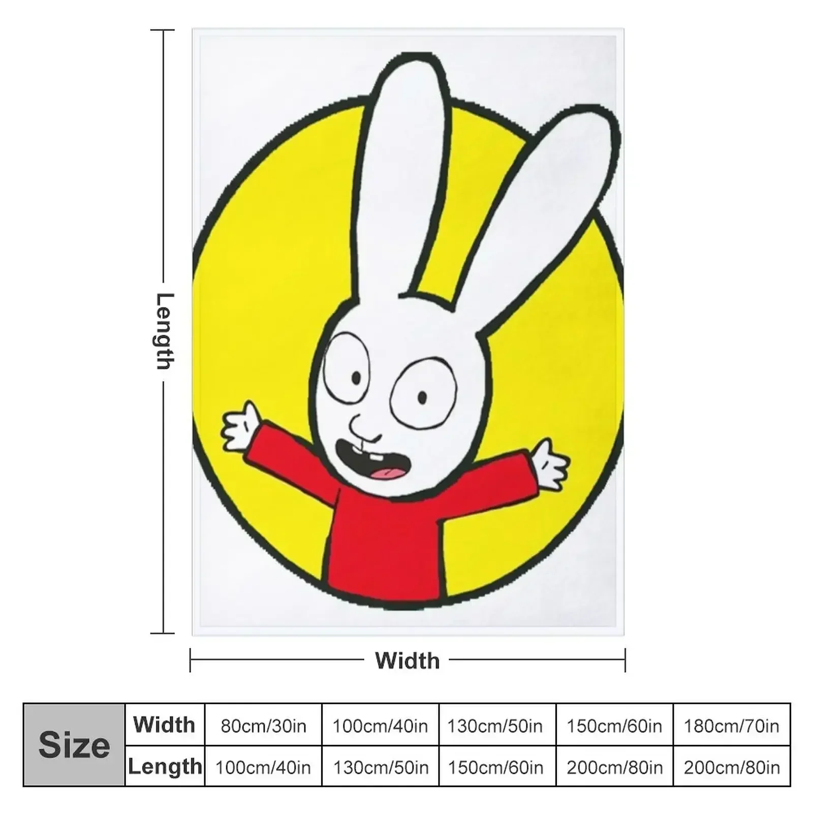 Simon The Rabbit Throw Blanket couch cozy soft plush fuzzy picnic outdoor blanket