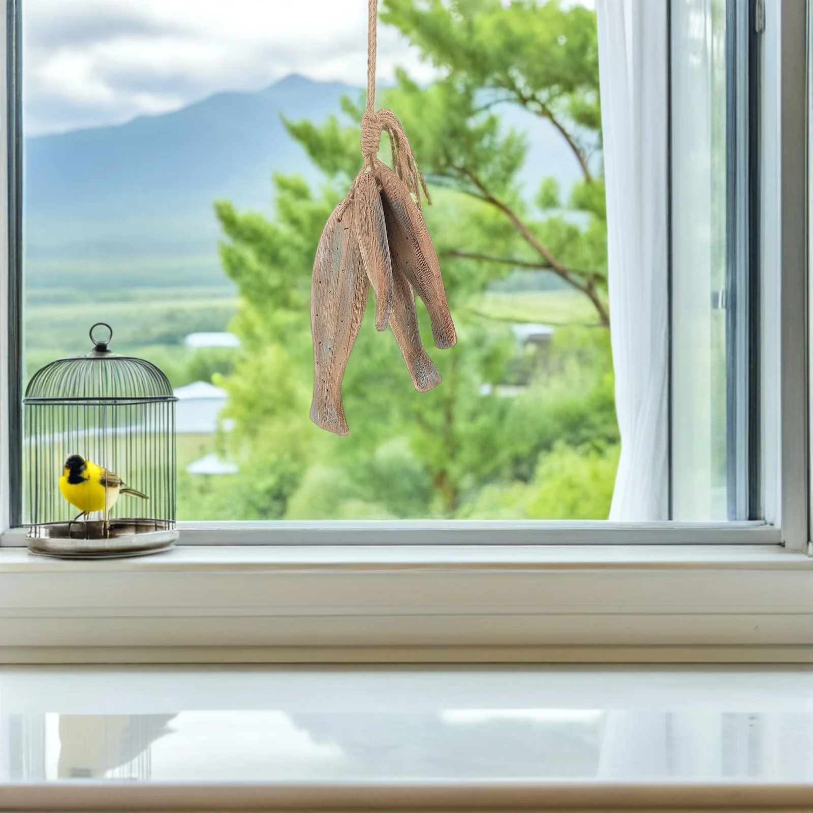 

4pcs Wood Fish Decor Vintage Mediterranean Wall Art Rustic Wooden Fish Hanging Ornaments For Nautical Beach Cottagecore