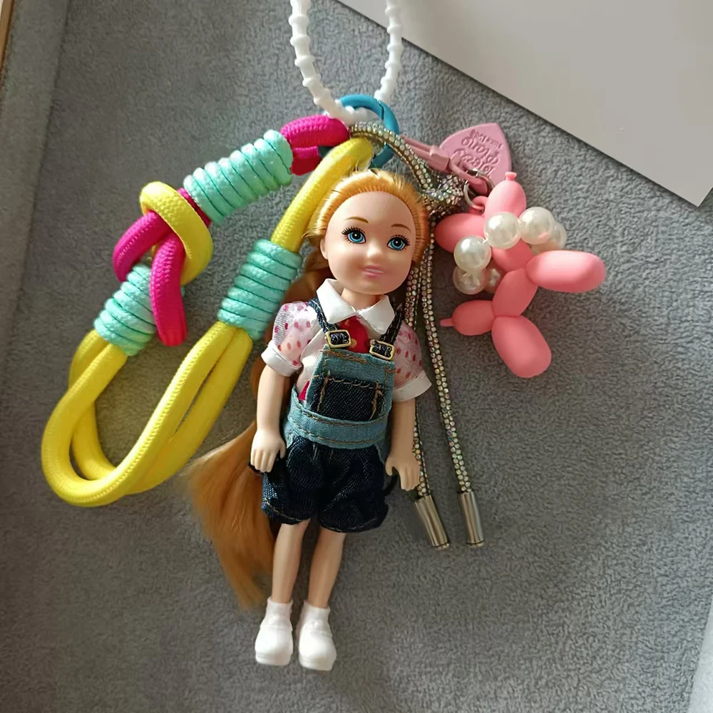 Doll Pendant Hanging Ornament DIY Change Clothes Car Key Ring Decoration Cute Backpack Bag Accessorie for Barbie