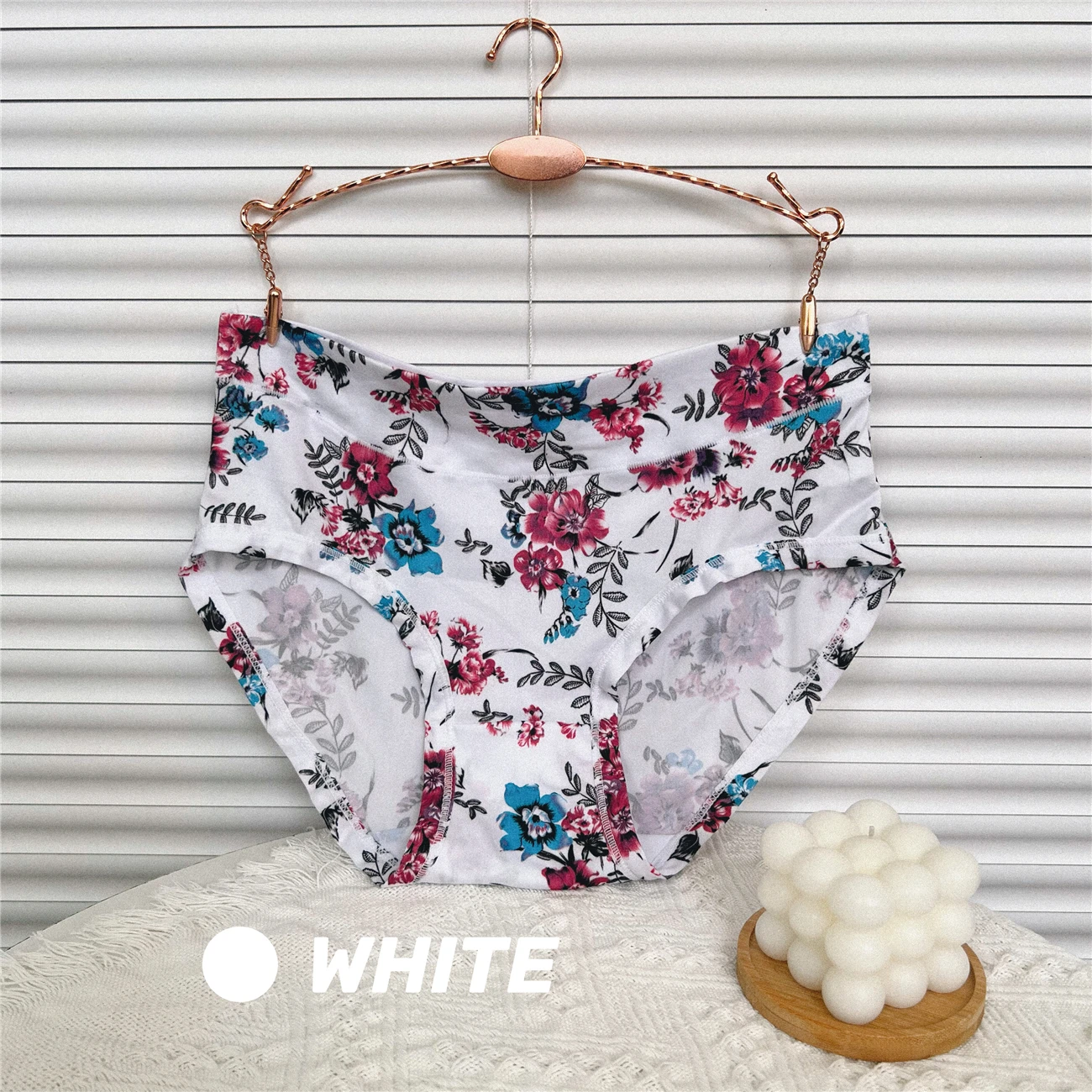 여성용 플로럴 프린트 속옷, 플러스 사이즈 여성용 팬티, 중간 허리 언더팬츠 모달 팬티, 여성용 플라워 팬티