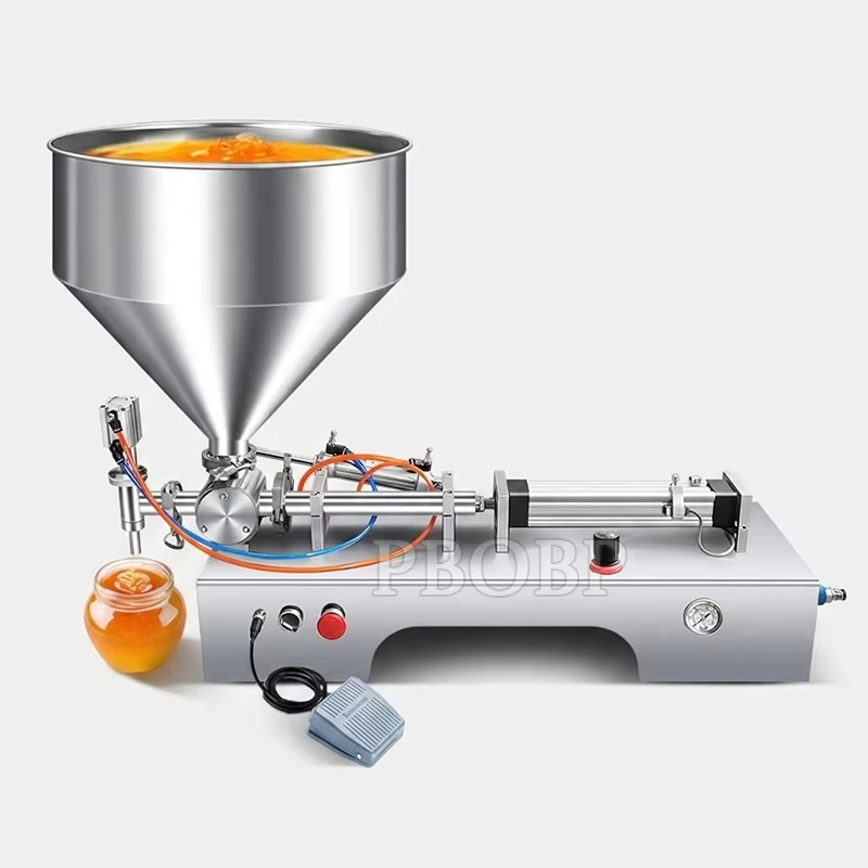 Semi Automatic Piston Salsa Condiment Jelly Yogurt Chocolate Tomato Sauce Peanut Butter Cosmetic Cream Paste Filling Machine