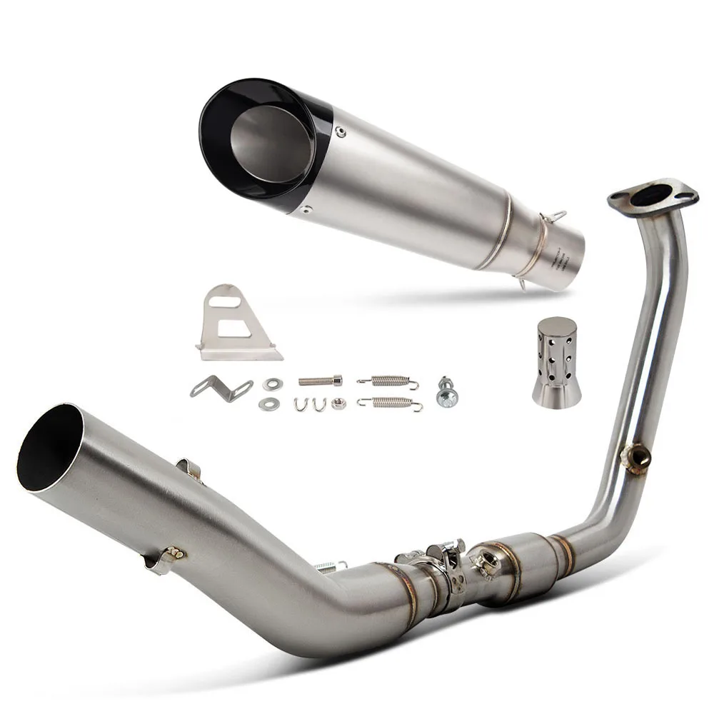 R125 Exhaust Front Pipe Muffler For Yamaha R125 MT125 XSR125 2019-2026 R15 MT15 XSR155 2017-2026 Motorcycle Exhaust Full System