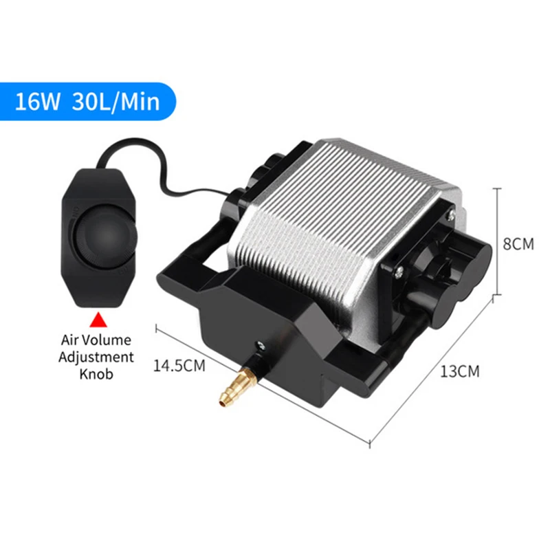 Bomba de asistencia de aire láser CNC 30L/Min, compresor de aire eléctrico de 16W para máquina de grabado y corte láser, velocidad ajustable, poco