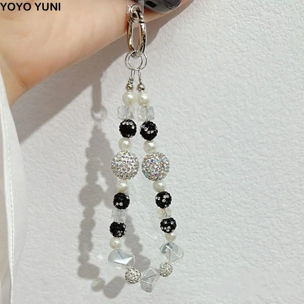 

High-end Rhinestone Mobile Phone Lanyard Beaded Anti-lost Phone Wrist Straps Bling Short Cellphone Chain Hanging Cord