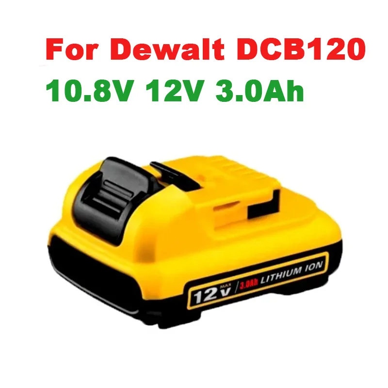 new Replacement for Dewalt DCB120 Lithium-ion Batteries 3Ah 12V  Battery DCB123 DCB125 DCB124 DCB122 DCD710 Power Tools Battery