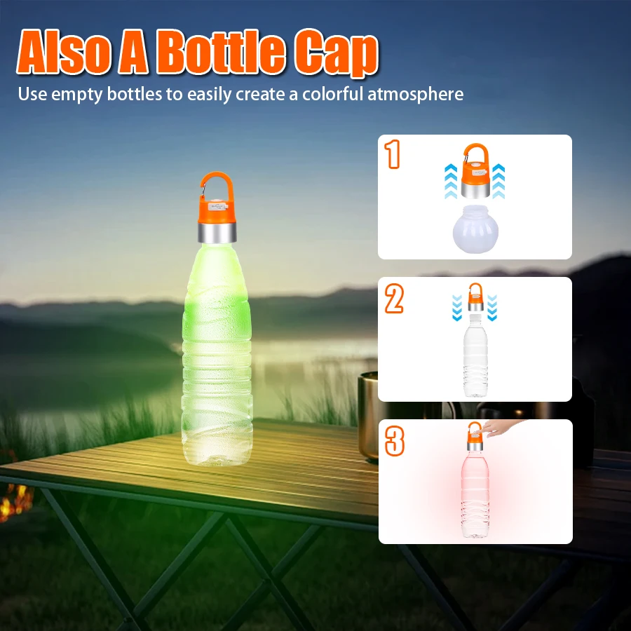 Portable LED Children's Lantern USB C Rechargeable Tent Lamp Outdoor Camping Waterproof Bulb Child Backpack Lighting Lamp