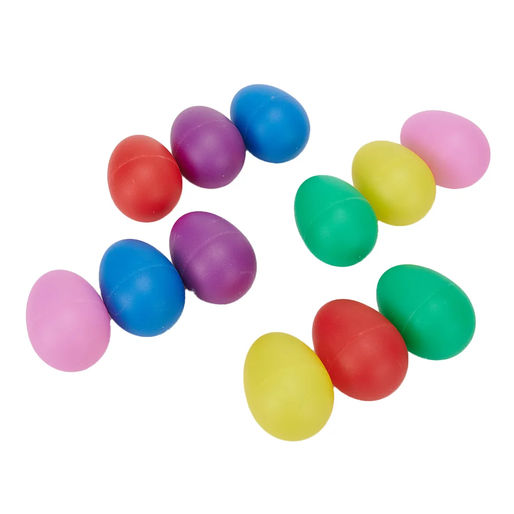 Egg Shakers Maracas Plastic Rattle Easter Sensory Toy Sound Egg 12 Pcs Musical Toys Kids Toys Latin Hand Percussion