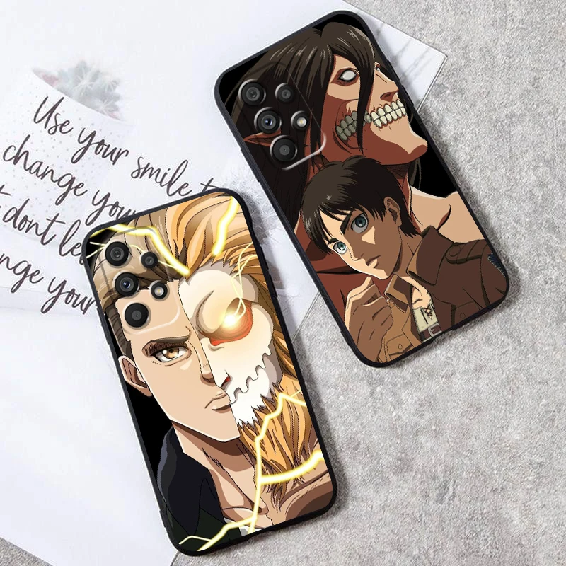 A-Attacks On T-Titan Cartoon For Samsung Note 20 10 Ultra Plus A31 A14 A12 A70 A34 A25 A04 A05 A15 A24 5G Black TPU Phone Case