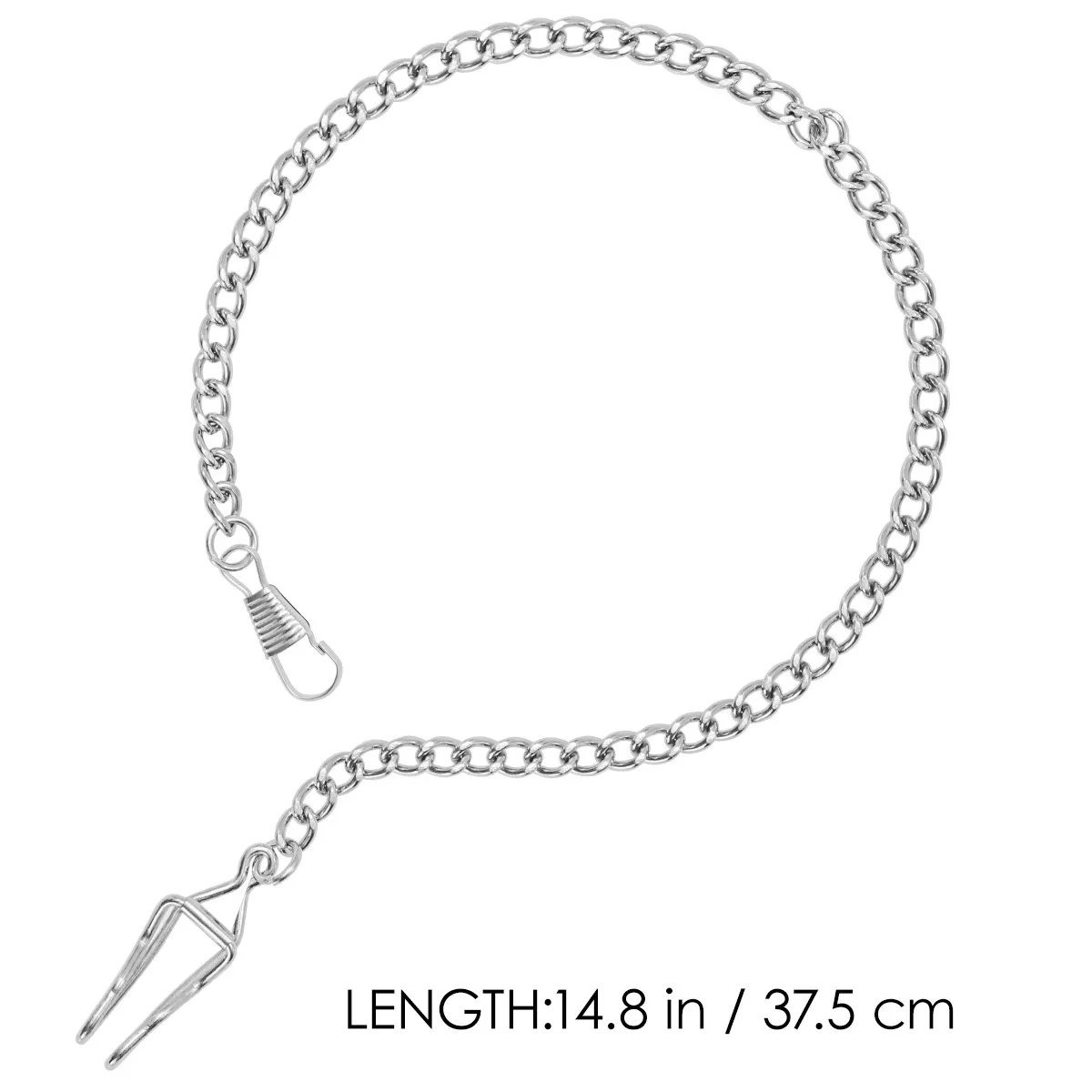 Silver Plated Pocket Watch Chain Classic Heavy Duty Lobster Claw Attachment Sturdy Chain Perfect for Pocket Watch