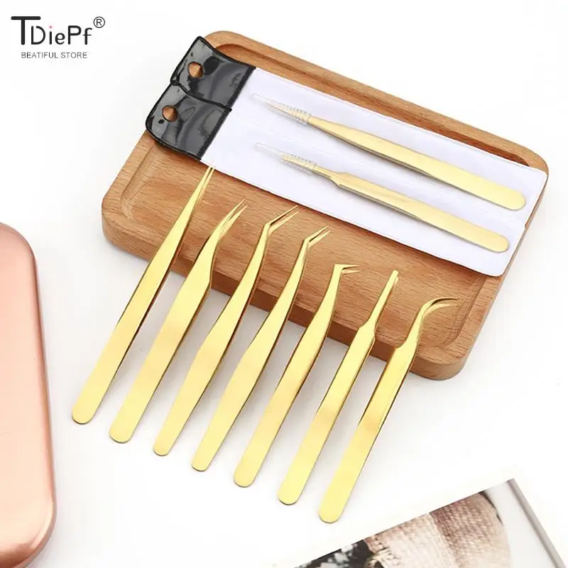 1PCS Makeup Professional Eyelash Tweezers 3D Volume Eyelash Extension Tweezer Fan Lash Eyebrow Tweezers VETUS Excellent Closure