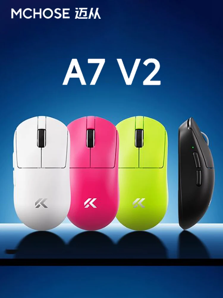 NIEUWE MCHOSE A7 V2 E-sport muis draadloze Bluetooth tri-mode Ergonomie lichtgewicht 8K gaming muizen Aangepaste PC accessoire geschenken - afbeelding 2