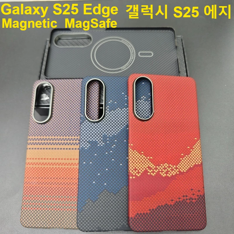 

Модный чехол Magsafe из арамидного волокна для Samsung Galaxy S25 Edge, тонкий магнитный защитный чехол