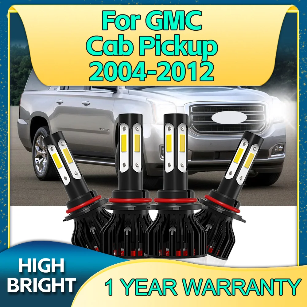 2/4Pcs Car Headlight LED 9005 9006 Auto Bulbs 30000LM 6000K For GMC Canyon Cab Pickup 2004 2005 2006 2007 2008 2009 2010 11 2012