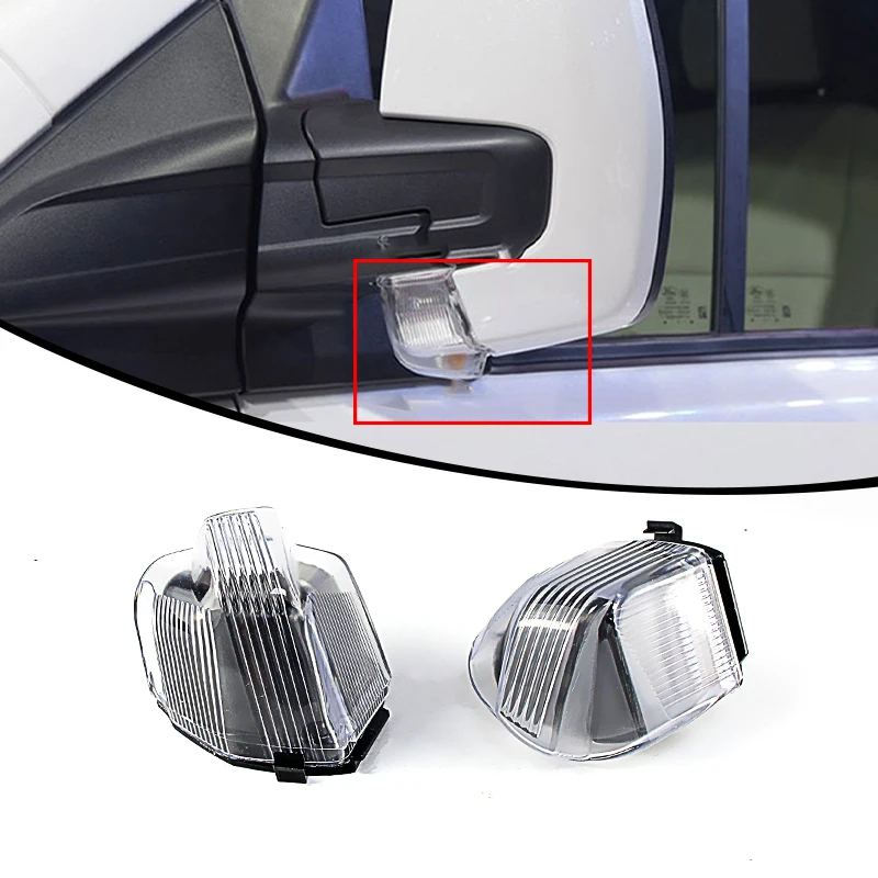 

2PCS LED Car Door Side Rearview Mirror Light Cover for Ford Transit Custom 13-19/Tourneo 12-20 Turn Signal Shell Clear Lamp Case