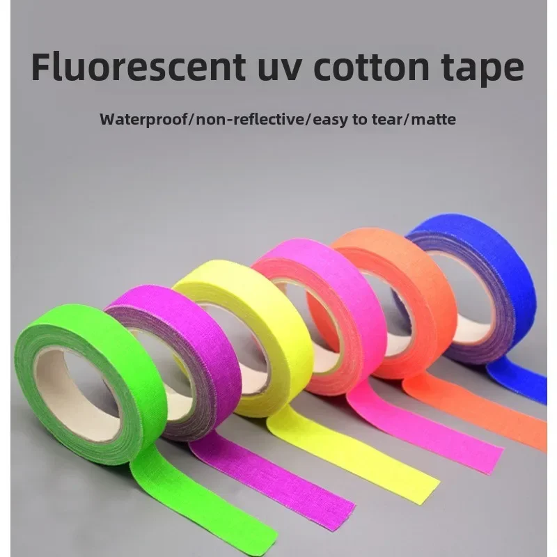 شريط قماش نيون فلورسنت، 5 أمتار، لون قوس قزح، حفلة، غير عاكس، يتوهج في الظلام، تحت ضوء الأشعة فوق البنفسجية الأسود #1