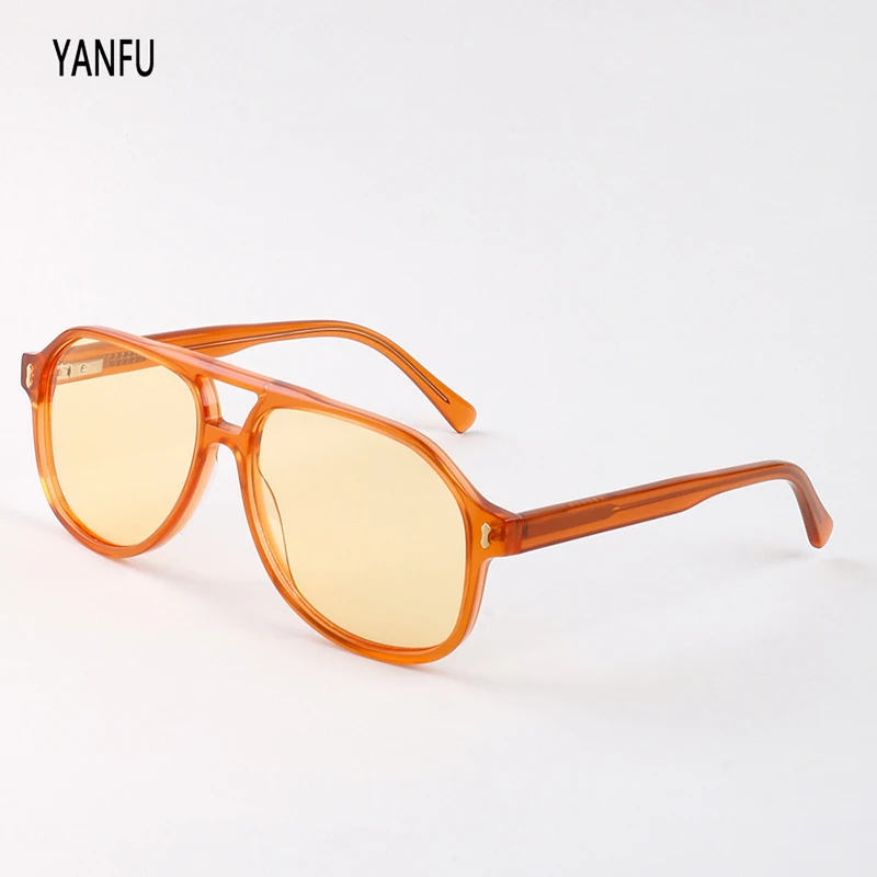 

Летние солнцезащитные очки-пилоты в большой оправе, мужские ацетатные ретро-модные уличные очки UV400, пляжные женские очки, мужские очки для вождения 140 мм