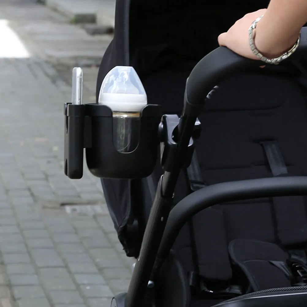 

Baby Stroller Cup Holder ABS Universal Lightweight Durable Bottle Rack Easy Install Fits Most Bottles Stroller Accessories