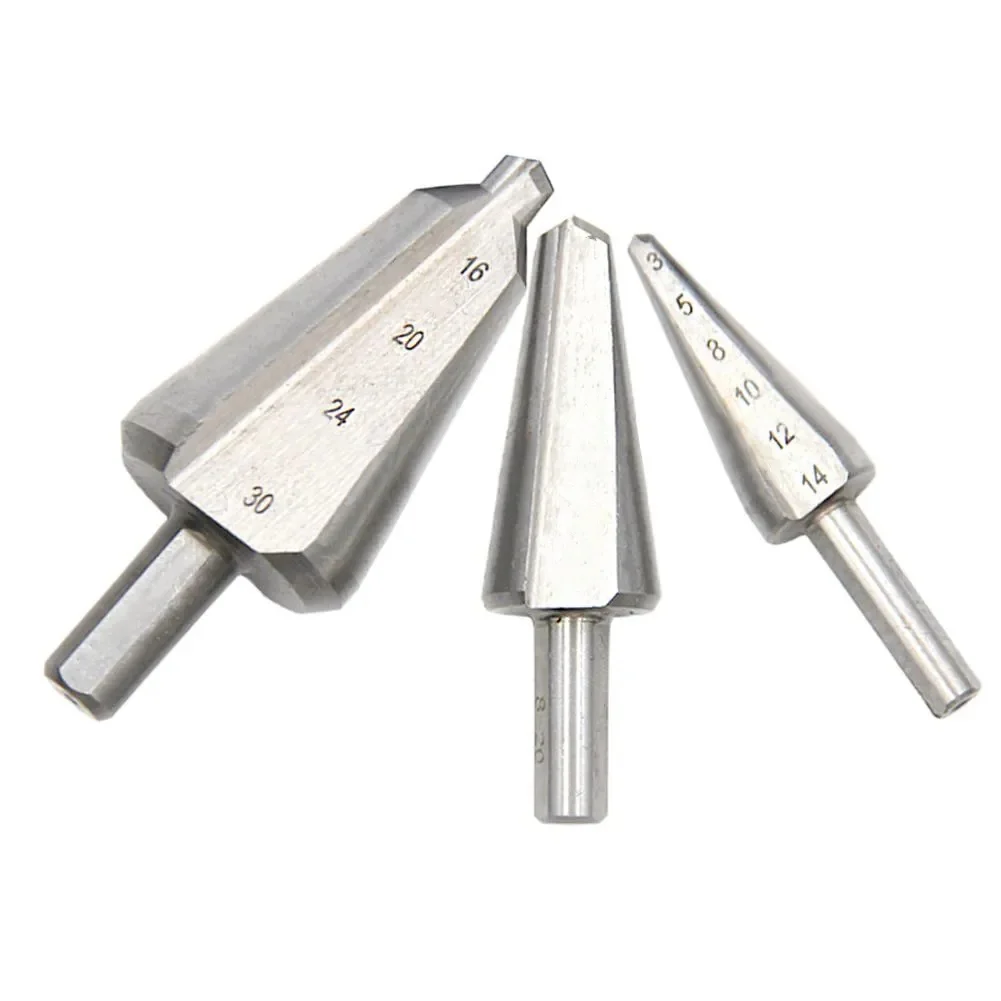 3Pcs Taper Drill Bits Umbrella Chamfer Drill HSS Drill 16-30 5-20 3-14mm Woodworking Metal Hole Cone Opener Drill Puncher Cutter