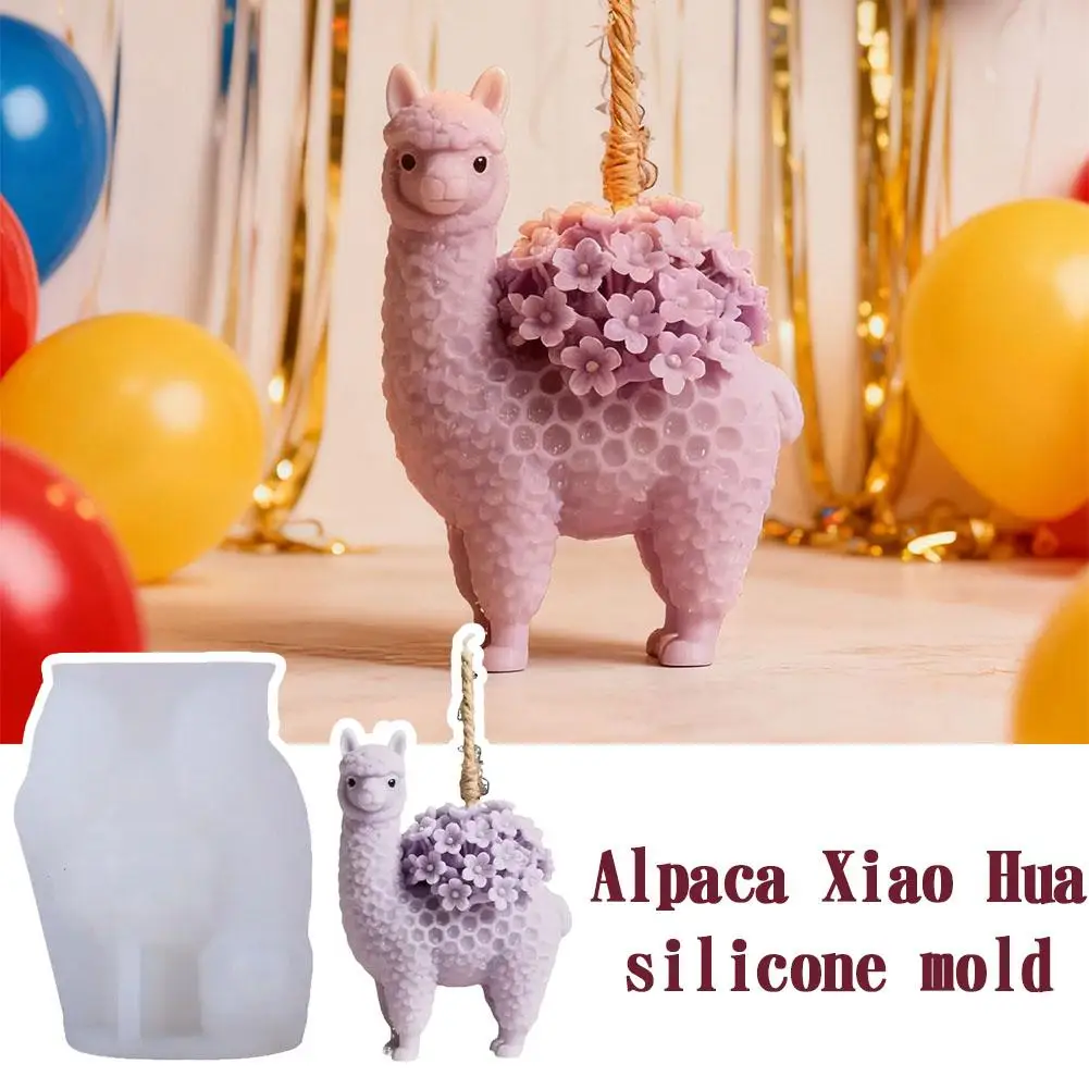 Molde de silicona de Alpaca para fabricación de velas, molde de silicona Flexible de Alpaca 3D para velas DIY, jabón, artesanía de resina, decoración del hogar, fabricación de regalos