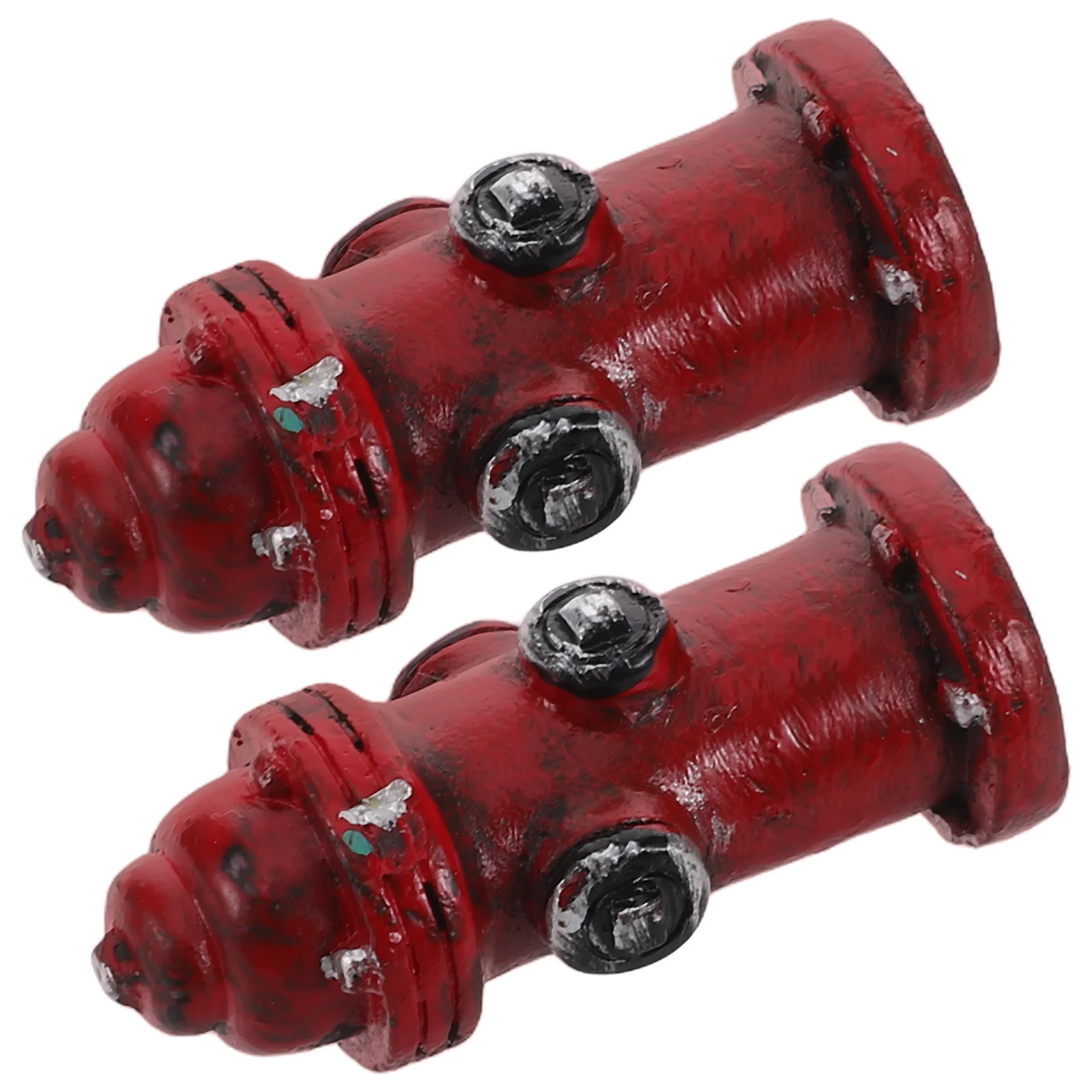 

2pcs Miniature Fire Hydrant Resin Statue Micro Landscape Decor Cake Decoration Home Office Desk Accessory