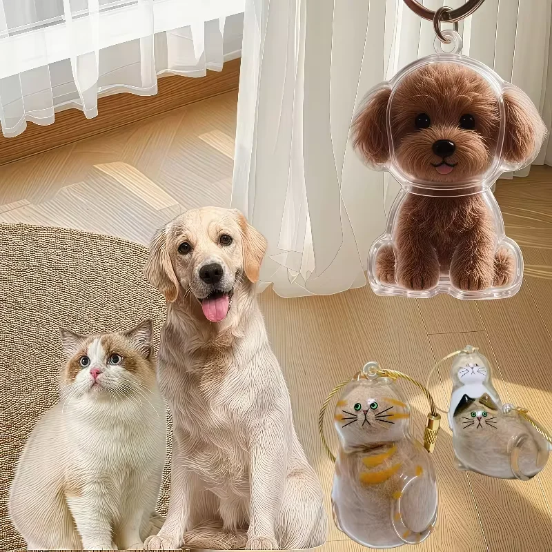 Haustierhaar-Andenken-Kapsel Schlüsselanhänger Transparenter Behälter für Hundehaar Gedenk-Anhänger Tragbarer Aufbewahrungsort Geschenk für Tierliebhaber – Detail 5