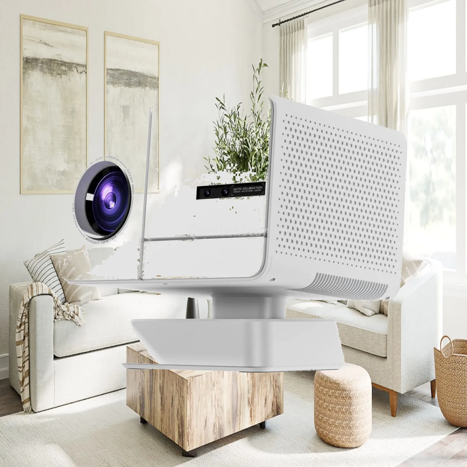 Display Autofocus Display with Adjustable Base 4K Support for Theater, Bedroom, Dorm