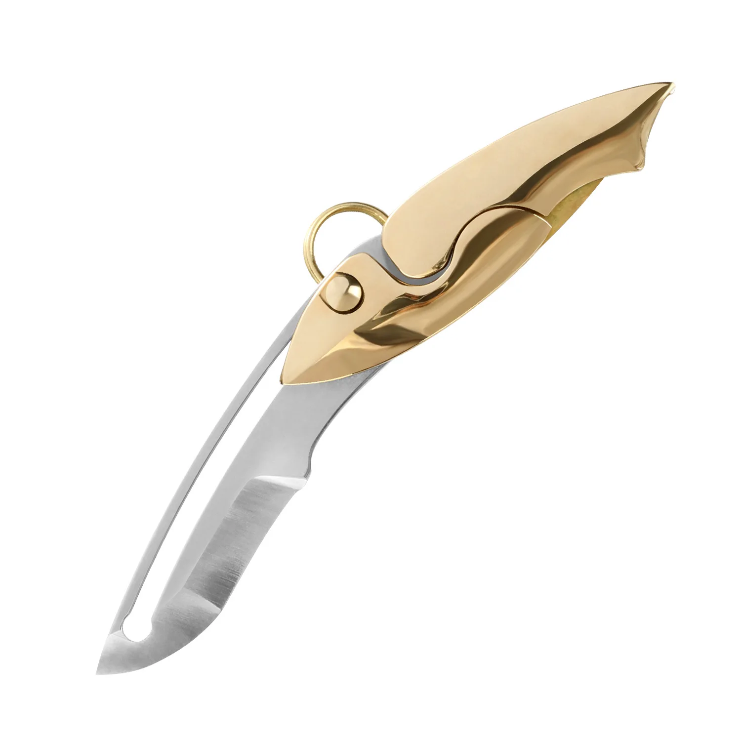 Small brass goldfish folding knife