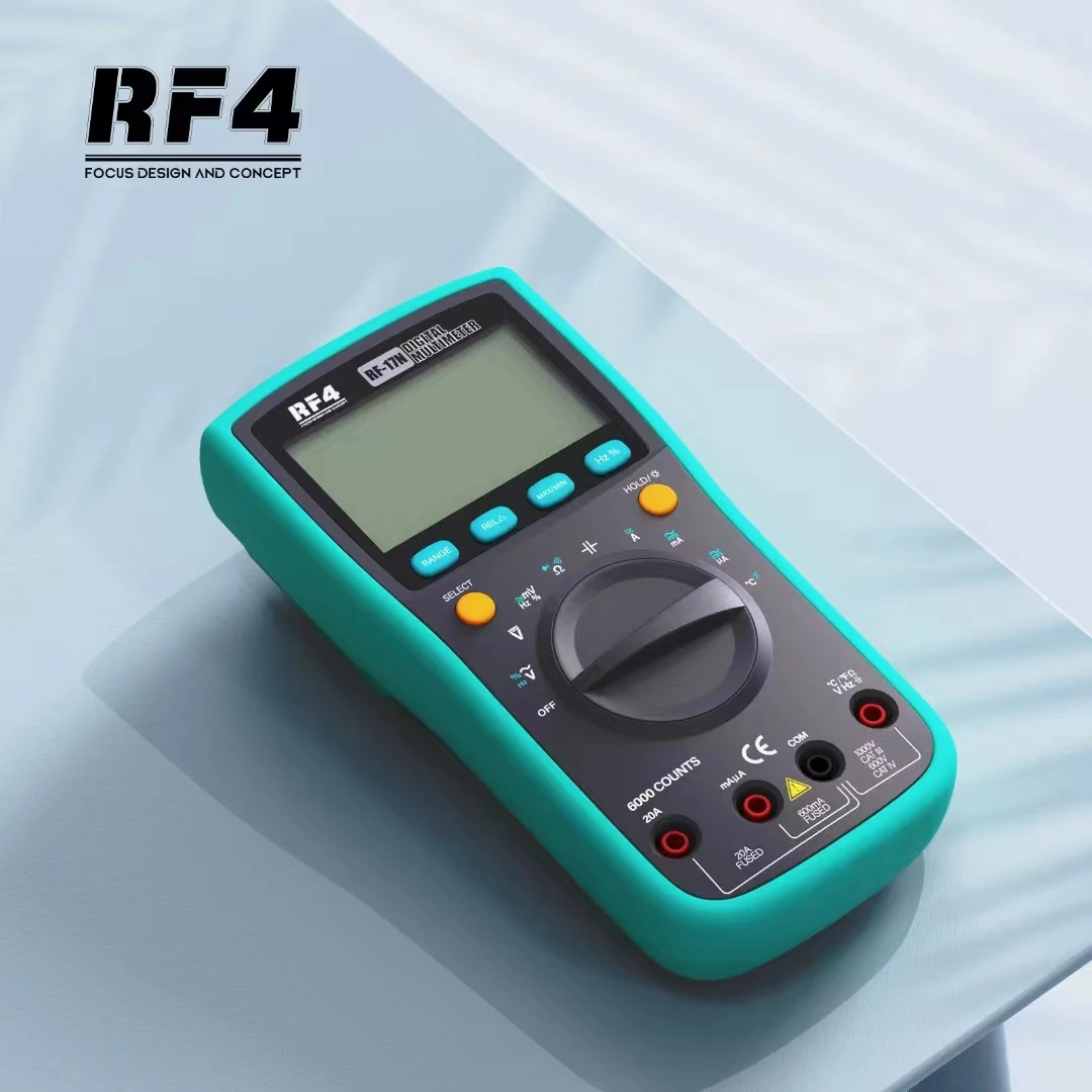 

RF4 RF-17N 6000 Counts True-RMS Multimetro Digital Multimeter Auto Range Transistor Tester esr Clamp Meter Multimeter