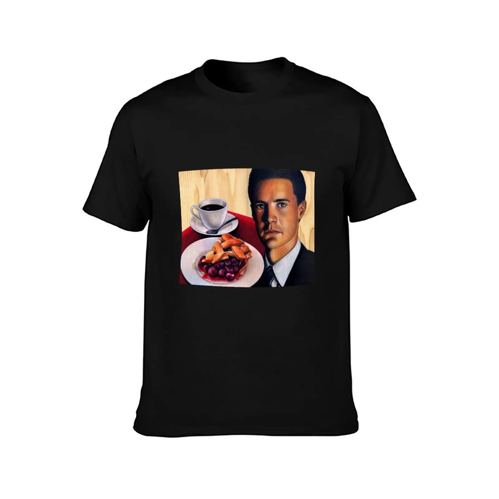 Twin Peaks -- Agent Cooper with a Damn Good Cup of Coffee and A Slice of Cherry Pie T-Shirt