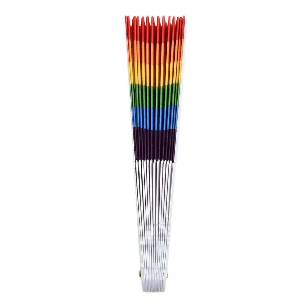 Decoration Piece High Quality As Picture Fitment No Number Of Pieces Plastic Product Name Fan Rainbow Folding Fan