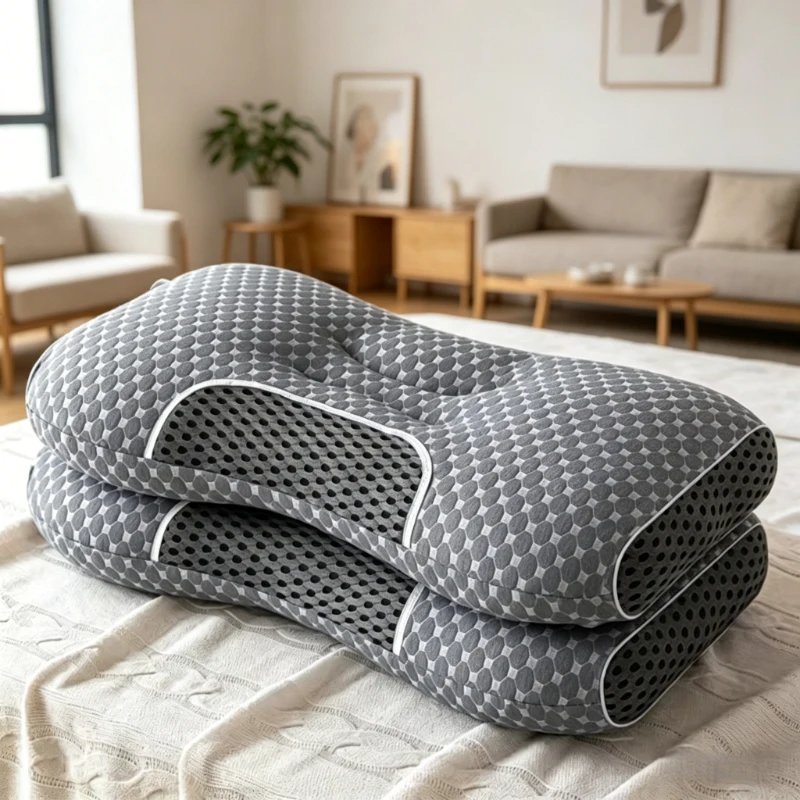 Almohadas ergonómicas transpirables para el cuello, 2 piezas, soporte de contorno ortopédico ajustable, regalo perfecto para el Día de la Madre y el Día del Padre