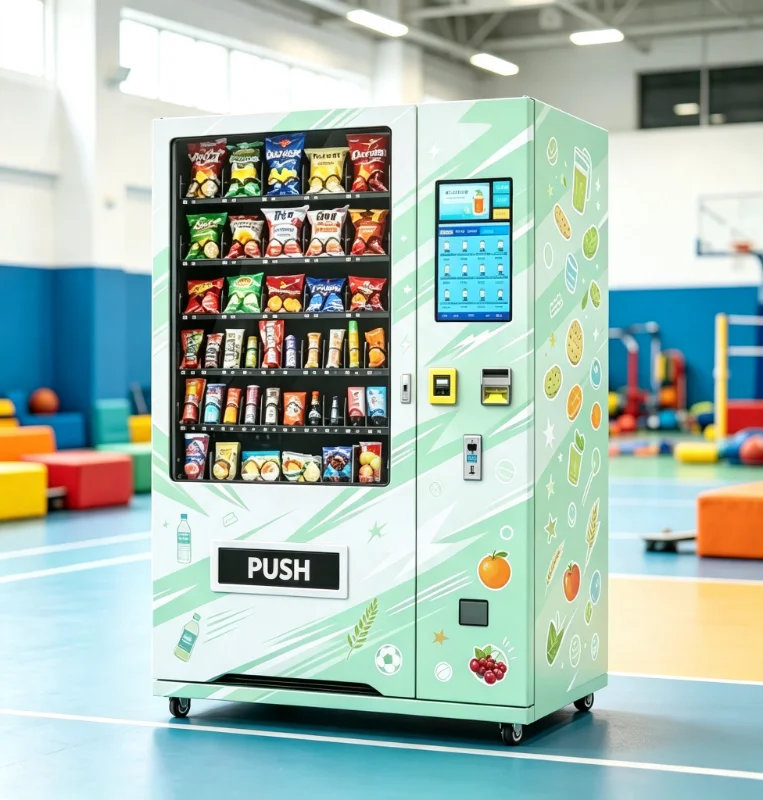 Snack and Beverage Vending Machine Stainless Steel Touchscreen Smart Coin Operated Automated Business Retail Device