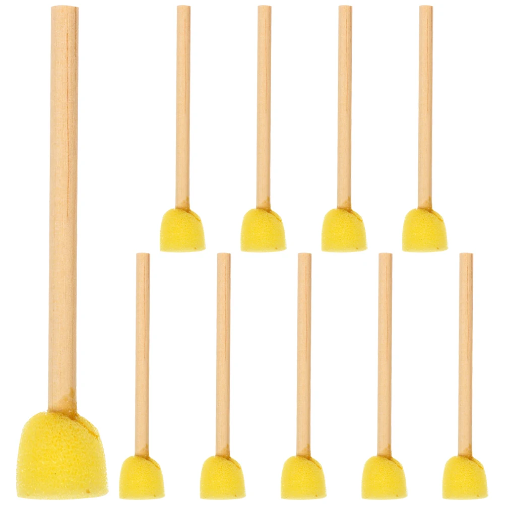 

10pcs Painting Brushes Round Wooden Handles 1 5cm DIY Sponge Paint Brushes For Painting Tools Foam Pens Kids