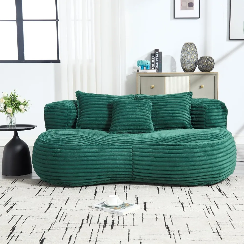 أريكة سروال قصير ضخمة مع وسائد ودعم الظهر للاسترخاء #6