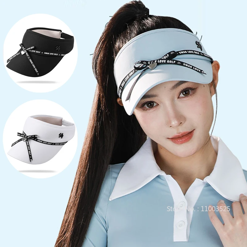 

Женская спортивная кепка SG, высококачественная солнцезащитная кепка с пустым цилиндром, женская кепка с бантом для уличного тенниса и гольфа, анти-УФ-защита с большими полями, головной убор