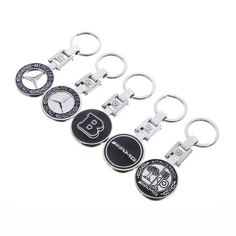 Zinc Alloy Car Logo Keychain Key Ring Accessories For Mercedes Benz Smart W108 W124 W126 W213 W168 W169 W176 W220 AMG W203 W204