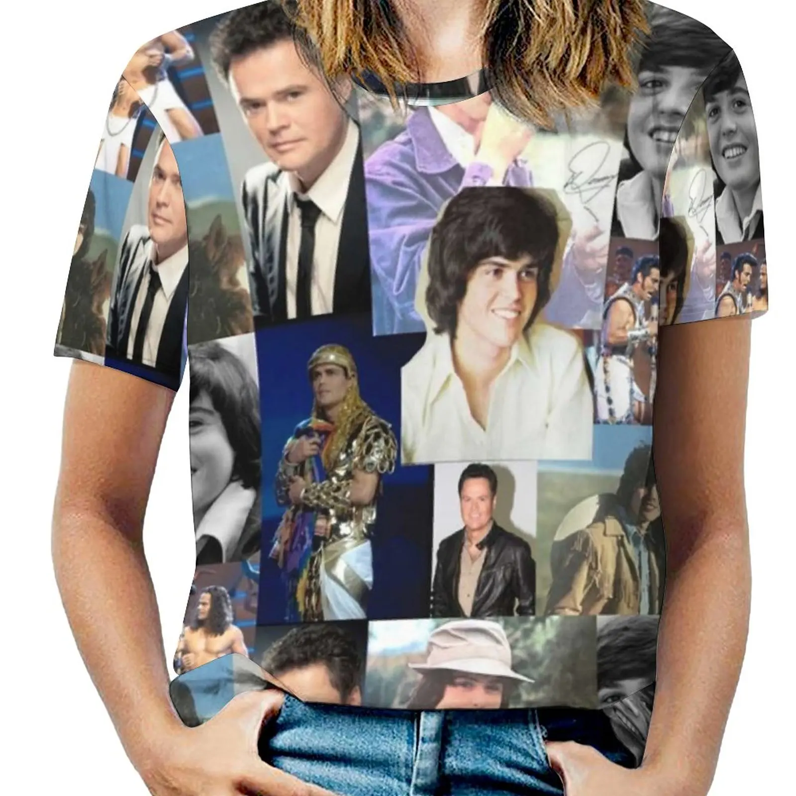 Donny Osmond Collage Woman'S T-Shirt Spring And Summer Printed T Shirts Crew Neck Pullover Top Donny Osmond Collage Vintage