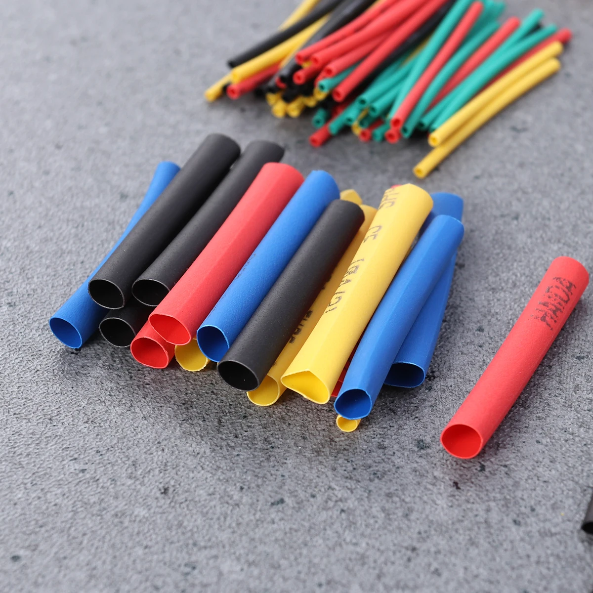 

164 Pcs Heat Shrink Tubing Cable Sleeve Kit High Temperature Flat Shape Easy Cut Wiring Harness Insulation Electrical Products