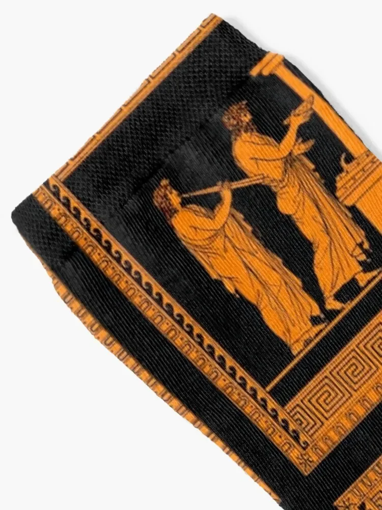 Red figure Greek vase offering scene Socks snow basketball winter Men's Socks Women's