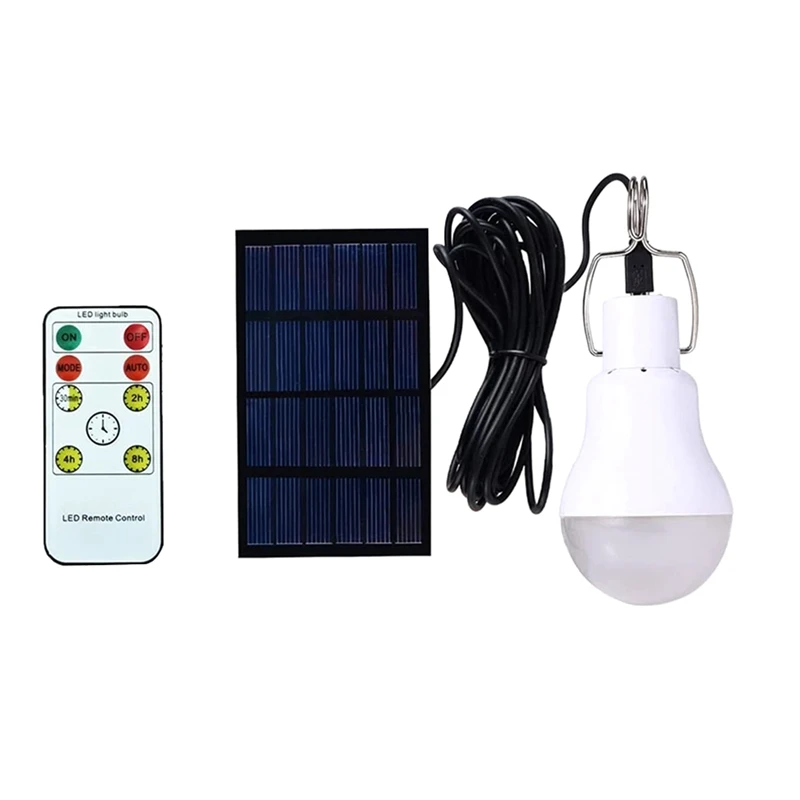 DW-Solar Rechargeable Emergency Light Bulb LED Light Sensing Remote Control Camping