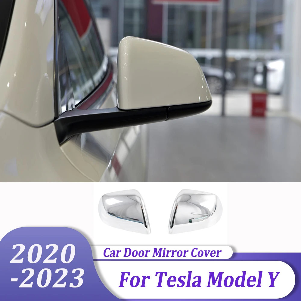 

Car Chrome Exterior Accessories Rearview Mirror Cover Frame Trim Protective For Tesla Model Y 2020-2023