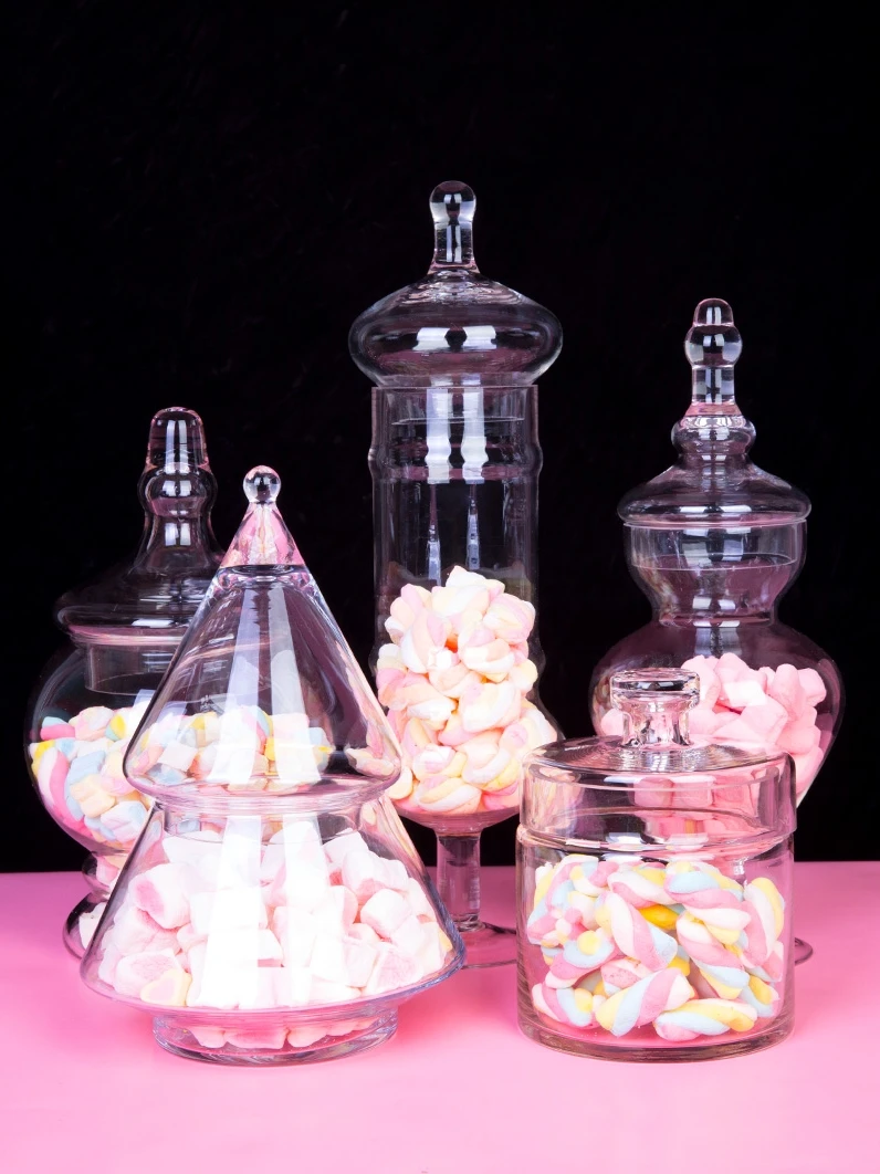 

Candy Jar Glass Hard Girl Heart Sugar Bowl Crystal with Lid Decoration Dessert Table