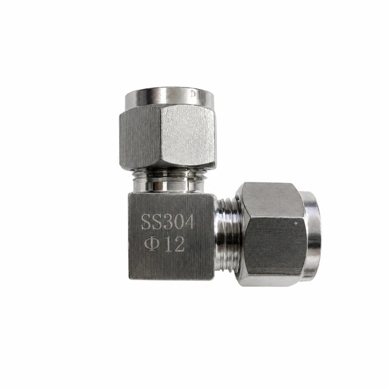 

1pc 304 Stainless Steel Elbow Double Ferrule Tube Pipe Fittings Connector 12mm Pipe OD Metric Thread