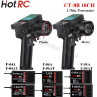 HOTRC CT-8B 10CH 8 Channel 2.4Ghz Color Screen Remote Control 8CH F-08A F-08AT Gyro Receiver Transmitter for RC Car Boat Tank