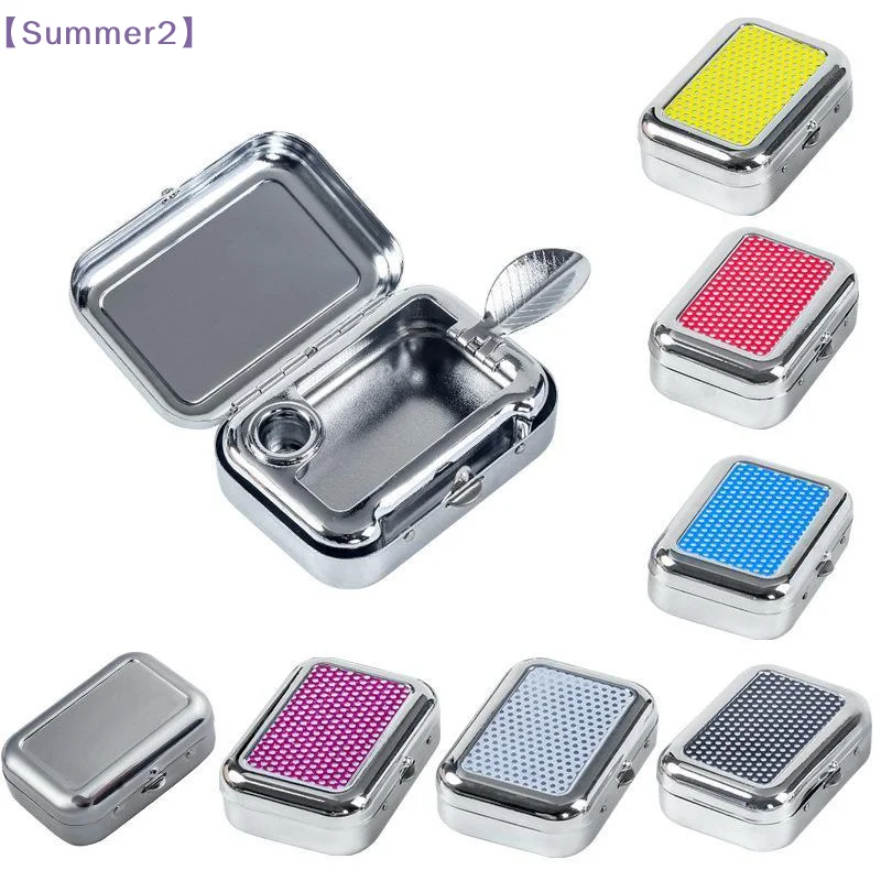 Stainless Steel Portable Ashtray With Sealed Flip Lid Pocket Size Ash Storage Cigarette Rest For Outdoor Camping Driving Travel