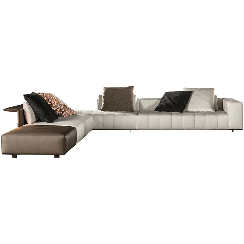 

Italian minimalist high-end down leather sofa