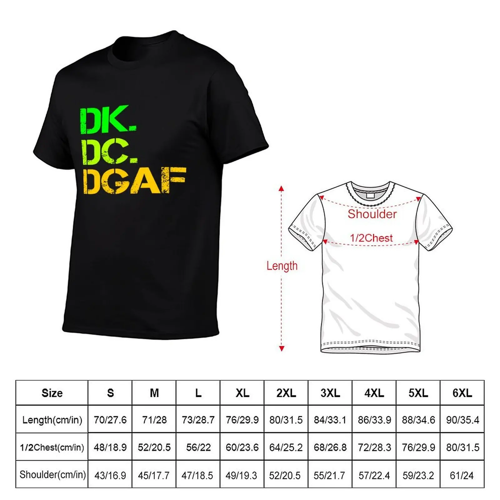 DK DC DGAF T-Shirt, Summer Casual Cotton Tee, Oversized Streetwear Tops, Vintage Graphic Print, Loose Fit Short Sleeve