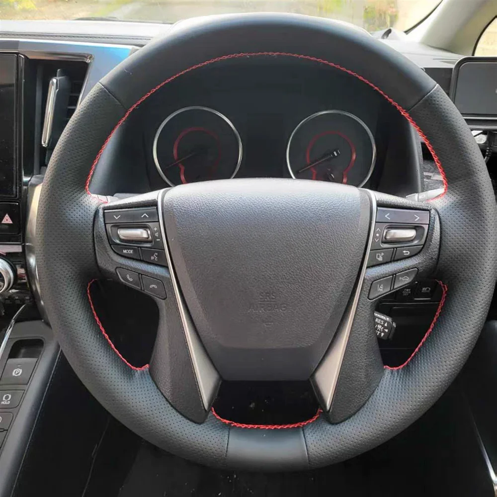 Customization DIY Genuine Leather Car Steering Wheel Cover Accessories For Toyota Alphard VELLFIRE 30 2016 - 2022 Volant