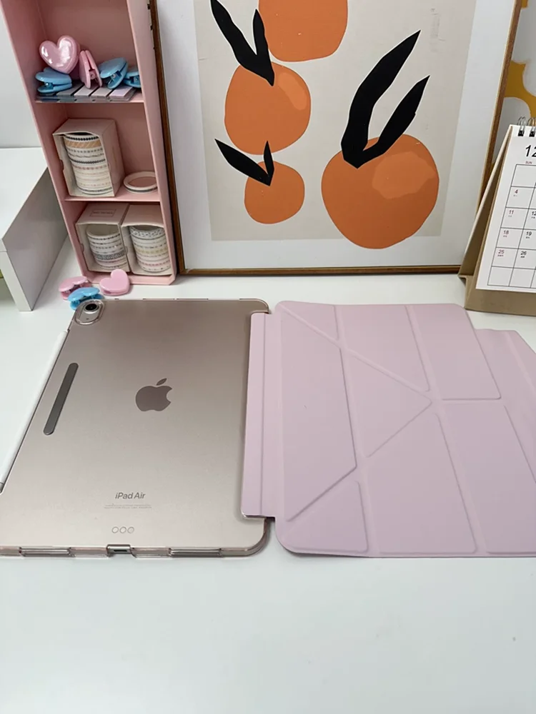 Colorful Translucent Case for iPad 11th/10th Gen - Magnetic Buckle, Full Body & Lens Cover, Scratch/Drop Resistant, Pencil Pouch